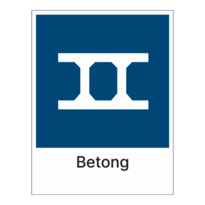 Kildesorteringsskilt: "Betong" m/tekst under