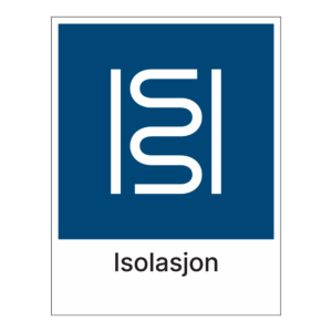 Kildesortering klistremerke: "Isolasjon" m/tekst under