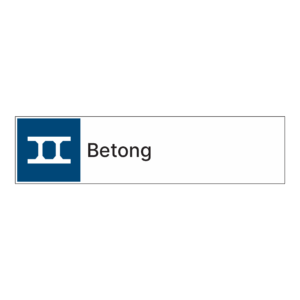 Kildesortering klistremerke: "Betong" m/tekst ved siden av