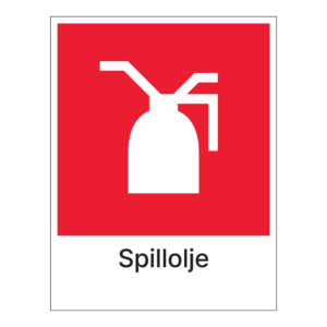 Kildesorteringsskilt: "Spillolje" m/tekst under