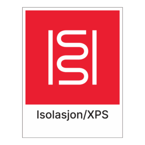 Kildesorteringsskilt: "Isolasjon/XPS" m/tekst under