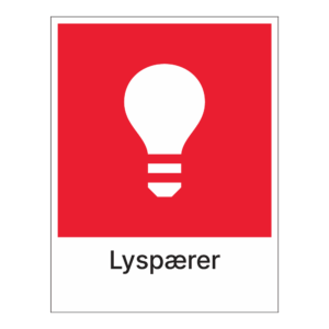 Kildesortering klistremerke: "Lyspærer" m/tekst under