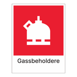 Kildesortering klistremerke: "Gassbeholdere" m/tekst under