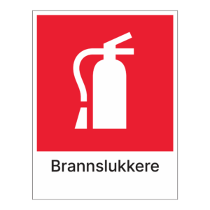 Kildesortering klistremerke: "Brannslukkere" m/tekst under
