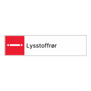 Kildesorteringsskilt: "Lysstoffrør" m/tekst ved siden av