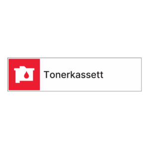 Kildesorteringsskilt: "Tonerkassetter" m/tekst ved siden av