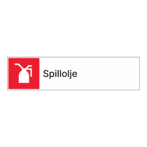 Kildesorteringsskilt: "Spillolje" m/tekst ved siden av