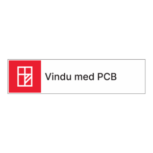 Kildesorteringsskilt: "Vindu med PCB" m/tekst ved siden av