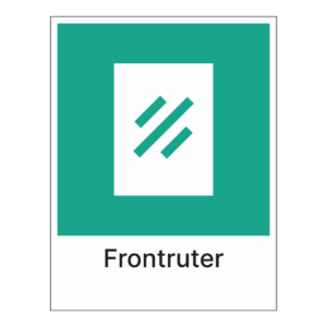 Kildesorteringsskilt: "Frontruter" m/tekst under