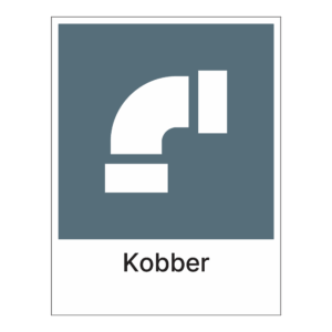 Kildesortering klistremerke: "Kobber" m/tekst under