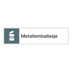 Kildesorteringsskilt: "Metallemballasje" m/tekst ved siden av