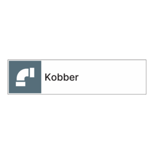 Kildesortering klistremerke: "Kobber" m/tekst ved siden av