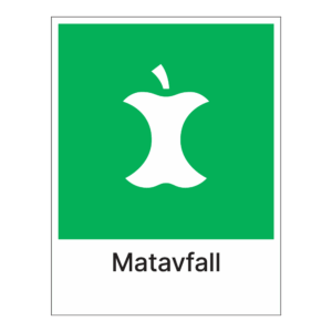 Kildesortering klistremerke: "Matavfall" m/tekst under
