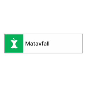 Kildesorteringsskilt: "Matavfall" m/tekst under