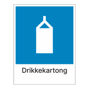 Kildesorteringsskilt: "Drikkekartong" m/tekst under