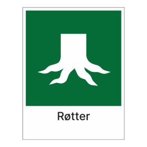 Kildesorteringsskilt: "Røtter" m/tekst under