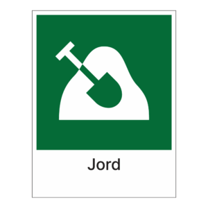 Kildesortering klistremerke: "Jord" m/tekst under