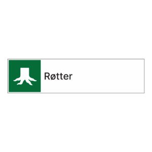 Kildesorteringsskilt: "Røtter" m/tekst ved siden av