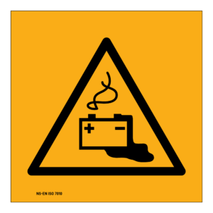 Advarselsskilt: Batteriladning
