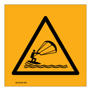 Advarselsskilt: Kite surfing