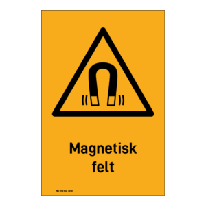 Advarsel klistremerke: "Magnetisk felt" m/tekst under