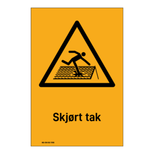 Advarsel klistremerke: "Skjørt tak" m/tekst under