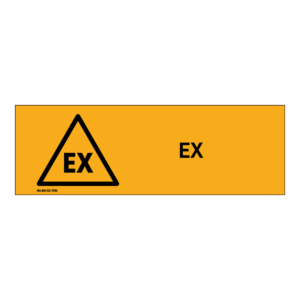 Advarselsskilt: "EX" m/tekst liggende
