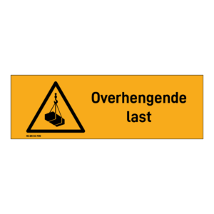 Advarsel klistremerke: "Overhengende last" m/tekst liggende