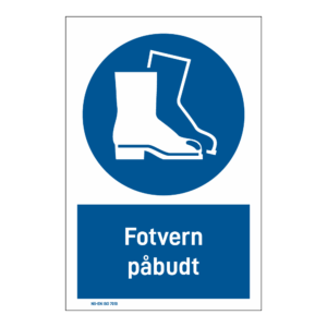 Påbudsskilt: "Fortvern påbudt" m/tekst under