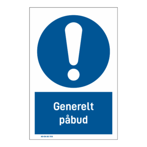 Påbud klistremerke: "Generelt påbud" m/tekst under