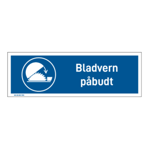 Påbudsskilt: "Bladvern påbudt" m/tekst liggende