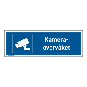 Påbud klistremerke: "Kameraovervåket" m/tekst liggende