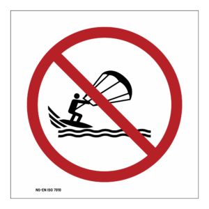 Forbudsskilt: Kitesurfing forbudt