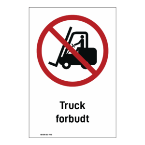 Forbud klistremerke: "Truck forbudt" m/tekst