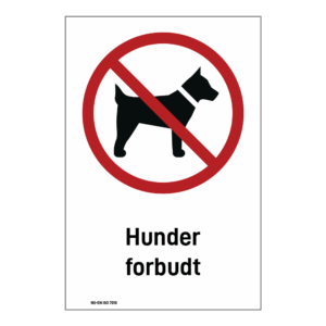 Forbud klistremerke: "Hunder forbudt" m/tekst