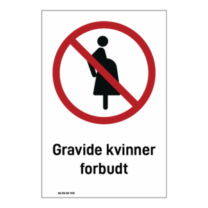 Forbud klistremerke: "Gravide kvinner forbudt" m/tekst