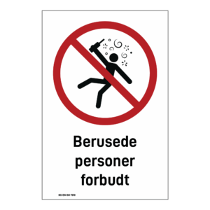 Forbud klistremerke: "Berusede personer forbudt" m/tekst