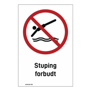 Forbud klistremerke: "Stuping forbudt" m/tekst