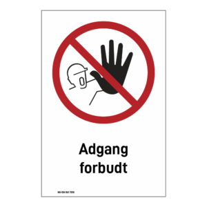 Forbud klistremerke: "Adgang forbudt" m/tekst