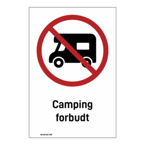 Forbud klistremerke: "Camping forbudt" m/tekst
