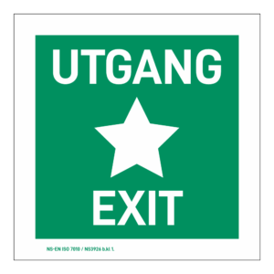 Rømningsskilt: Utgang/exit