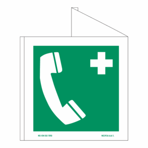 Rømningsskilt plog: Nødtelefon
