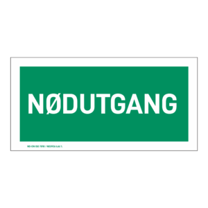 Rømningsskilt: Nødutgang