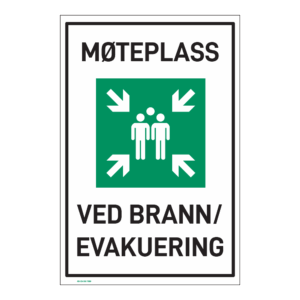 Rømningsskilt: Møteplass