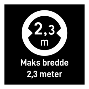 Privatrettslig skilt: "Maks høyde 2,3m" m/tekst