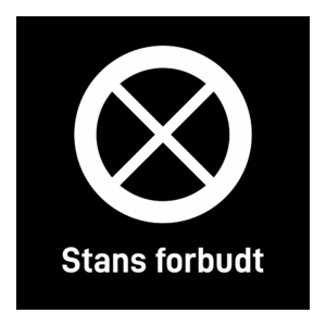 Privatrettslig skilt: "Stans forbudt" m/tekst