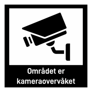 Privatrettslig skilt: "Området er kameraovervåket" m/tekst