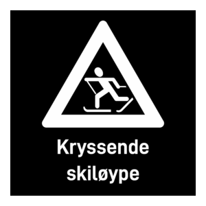 Privatrettslig skilt: "Kryssende skiløype" m/tekst