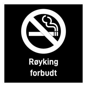 Privatrettslig skilt: "Røyking forbudt" m/tekst