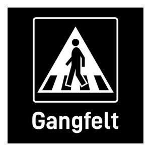 Privatrettslig skilt: "Gangfelt" m/tekst